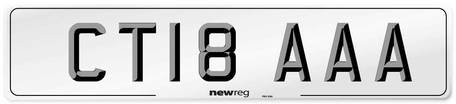 CT18 AAA Number Plate from New Reg
